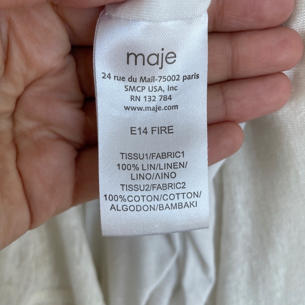 Maje Fire macramé-trimmed linen maxi dress - Picture 6 of 8